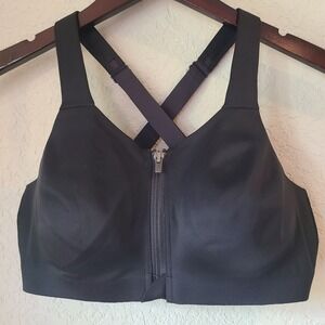 Victorias Secret VSX Knockout 2 Underwire Sports Bra‎ 36C Black High Support Zip